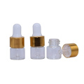 Glass Essential Oil Dropper Bottles Clear Mini 1ml/2ml/3ml Perfume Dropping Bottle Cosmetic Sample Vials with Gold Cap